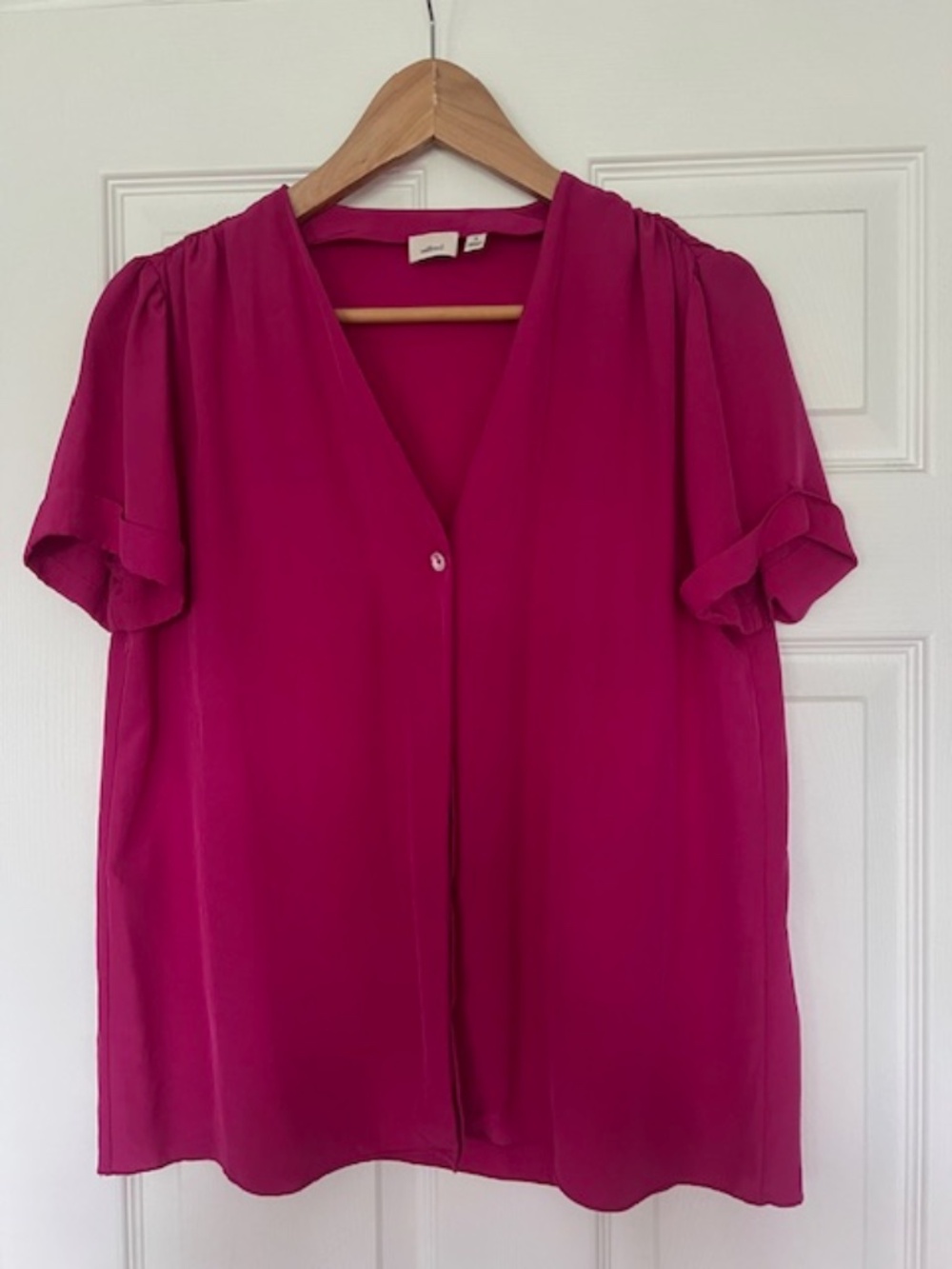 Aritzia Wilfred Fuchsia Silky Blouse